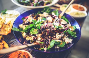 Warm Pumpkin Spinach and Feta Salad