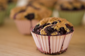 Whole Wheat Oat Blueberry Muffins