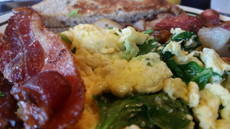Wilted Spinach and Mushroom Salad with Bacon and Strawberries