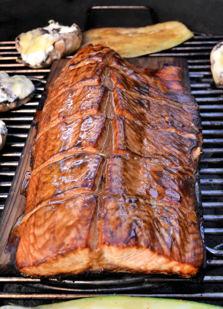 Alder Planked Salmon With Soy Ginger Marinade