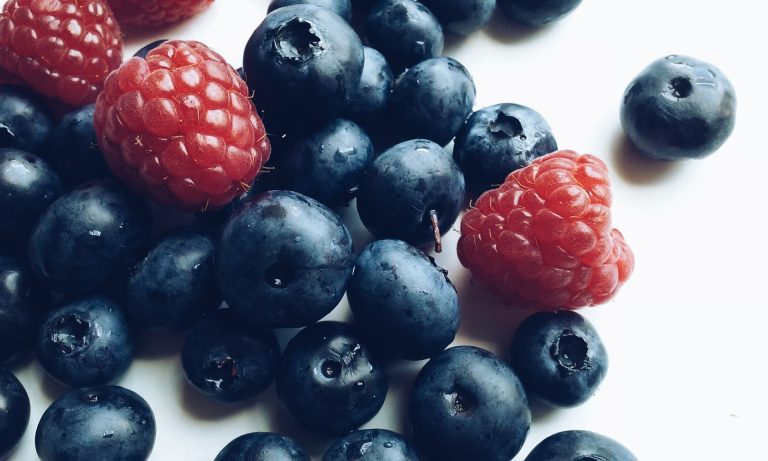 Raspberries and Blueberries With Honey Zabaglione