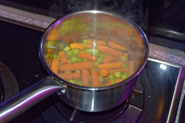 Lighter Creamy Carrots and Peas