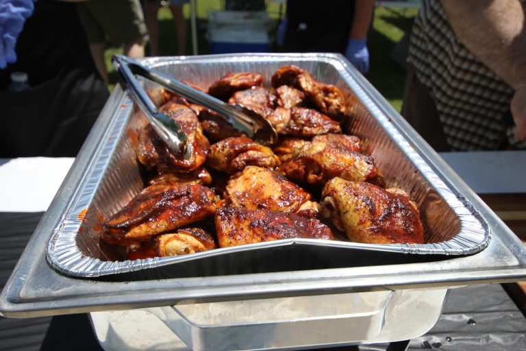 Grilled Chicken Basted With Red Horseradish Sauce