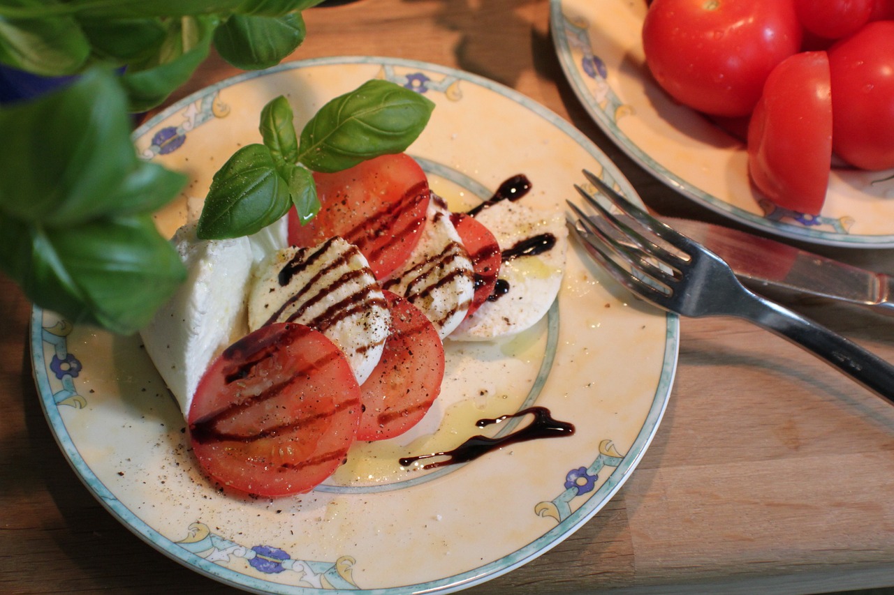 Mozzarella Avocado and Tomato Salad in Vinaigrette