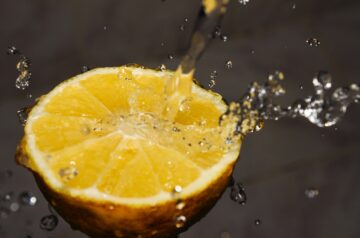 Combine lemon juice and water to keep produce fresh
